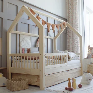 Gimbo - Letto casa Pioli Plus (versione con cassetto) - 190/80 - legno naturale