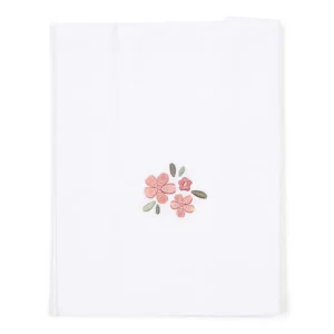 Lenzuolo sopra per culla - Bianco - Giardino delle fate - Fiori delle fate 70x100