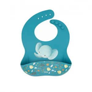 Bavaglino con tasca in silicone - Elefante Chewy - SASSI