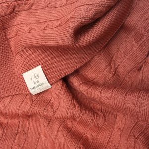 Copertina neonato in lana a trecce misura 80*100cm - Maglificio di Verona