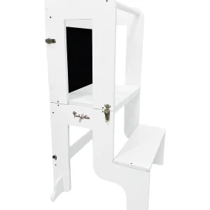 Milie - Torre Montessori 3 in 1 - Bianco - Lavagna Magnetica e Convertibile in Tavolo+Sedia