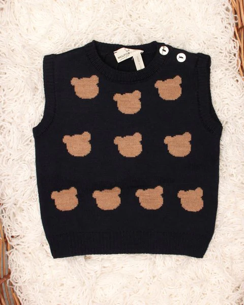 Gilet neonato teddy in pura lana merino - Maglificio di Verona