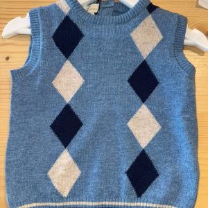 Gilet neonato rombi in pura lana merino ultrafine - Maglificio di Verona