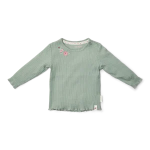 ittle Dutch Camicia bambina manica lunga verde giardino