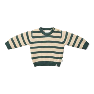 Maglione lavorato a maglia Little Dutch Balsam Green Stripe