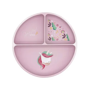 Piatto con ventosa in silicone - Unicorno Sparkly - SASSI
